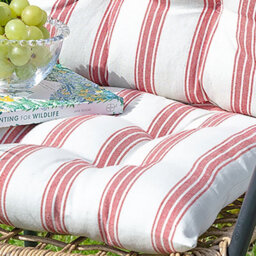 Dibor Set Of 4 Red Striped Outdoor Garden Chair Seat Pad Cushions (L)40Cm X (W)40Cm - thumbnail 5