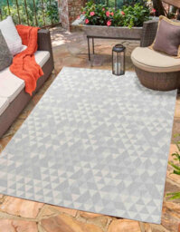 Modern Triangle Design Outdoor-Indoor Rugs Silver 50X80 Cm - thumbnail 4