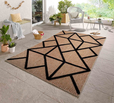 Harper Prism Pattern Water Resistant Indoor Area Rugs Black 200X290 Cm - image 1