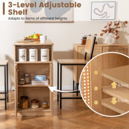 Gainoom 3-Piece Bar Table And Chairs Set Counter Height Kitchen Table With 2 Bar Stools - thumbnail 3