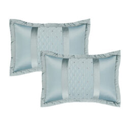Catherine Lansfield Pillowcases Sequin Cluster Quilted 50X75Cm + Border Pack Of 2 Pillow Cases With Envelope Closure Duck Egg Blue - thumbnail 3