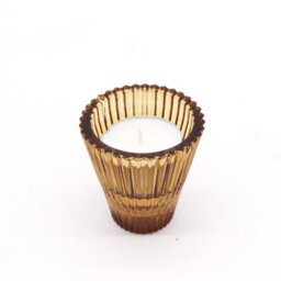 Serenityy Flip Dinner Candle And Tealight Holder - Antique Amber - Glass, Brushed Gloss Finish, 114G. - thumbnail 3