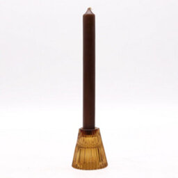 Serenityy Flip Dinner Candle And Tealight Holder - Antique Amber - Glass, Brushed Gloss Finish, 114G. - thumbnail 2