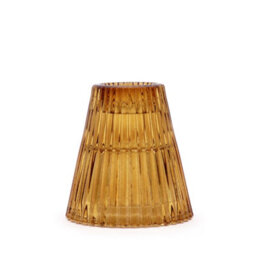 Serenityy Flip Dinner Candle And Tealight Holder - Antique Amber - Glass, Brushed Gloss Finish, 114G.
