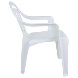 Storm Trading Group 12 X White Stackable Plastic Low Back Garden Chairs For Patios & Outdoor Picnics - thumbnail 3