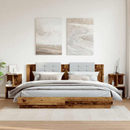Berkfield Bedside Cabinets 2 Pcs Old Wood 35X35X55 Cm Engineered Wood - thumbnail 3