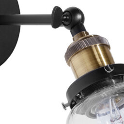 Beliani Wall Lamp, Adjustable Industrial Wall Light, Matte Black - thumbnail 5