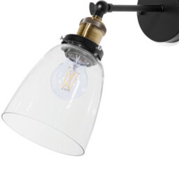 Beliani Wall Lamp, Adjustable Industrial Wall Light, Matte Black - thumbnail 4