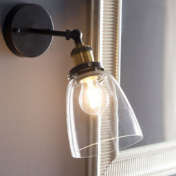 Beliani Wall Lamp, Adjustable Industrial Wall Light, Matte Black - thumbnail 1