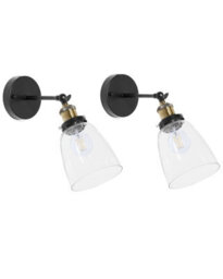 Beliani Wall Lamp, Adjustable Industrial Wall Light, Matte Black - thumbnail 3