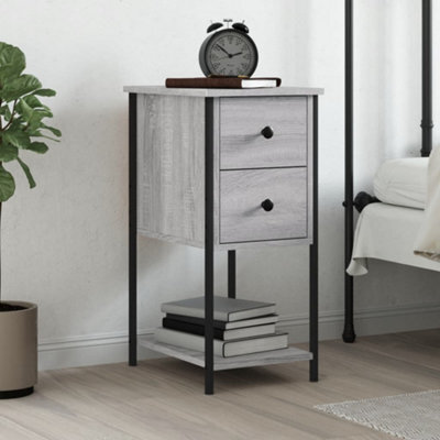 Walplus Bedside Cabinet Grey Sonoma 32X42X70 Cm Engineered Wood - image 1