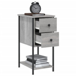 Walplus Bedside Cabinet Grey Sonoma 32X42X70 Cm Engineered Wood - thumbnail 4