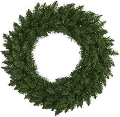 Shatchi 55Cm Imperial Pine Wreath Christmas Fireplaces Stairs Decoration With Non Pre-Lit, Plain Green - image 1