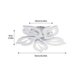 Pheashine White Magnolia Led Ceiling Light, 45W 600mm Dimmable With App/remote Control - thumbnail 3