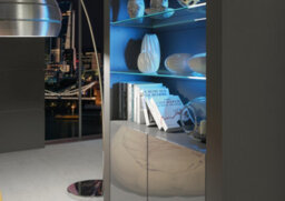 Spectrum Display Cabinet 170Cm Dark Grey With High Gloss Doors And Led Lighting - Creative Furniture - thumbnail 7