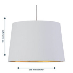 First Choice Lighting Set Of 2 Zoey White With Gold Inner Easy Fit Pendant Or Lamp Shades - thumbnail 7