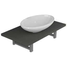 Berkfield Durable Two Piece Bathroom Furniture Set Ceramic Grey