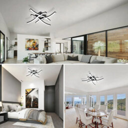 24W Modern Led Ceiling Light Black Chandeliers Cold White Bedroom Living Room - thumbnail 6