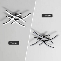 24W Modern Led Ceiling Light Black Chandeliers Cold White Bedroom Living Room - thumbnail 5