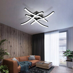 24W Modern Led Ceiling Light Black Chandeliers Cold White Bedroom Living Room - thumbnail 2
