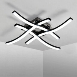 24W Modern Led Ceiling Light Black Chandeliers Cold White Bedroom Living Room - thumbnail 1