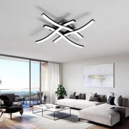 24W Modern Led Ceiling Light Black Chandeliers Cold White Bedroom Living Room - thumbnail 9
