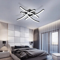 24W Modern Led Ceiling Light Black Chandeliers Cold White Bedroom Living Room - thumbnail 8