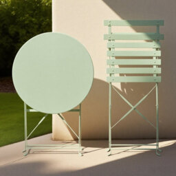 Mof 3-Piece Folding Bistro Set, Outdoor Garden Metal Table And Chairs, Powder-Coated Steel, 4 Colours Available (Green) - thumbnail 7