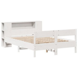 Berkfield Bookcase Bed Without Mattress White 160X200Cm Solid Wood Pine - thumbnail 3