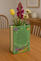 Heaven Sends Ceramic Book Vase 'great Garden Expectations', Decorative Green Book Shaped Vase For Flowers And Home Décor, Unique G - thumbnail 6