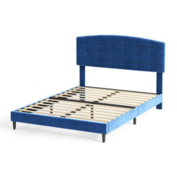 MCC Direct Velvet Upholstered Double Bed Frame With Adjustable Headboard Cheyenne - thumbnail 1