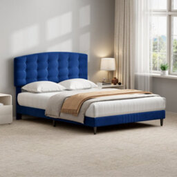 MCC Direct Velvet Upholstered Double Bed Frame With Adjustable Headboard Cheyenne - thumbnail 8
