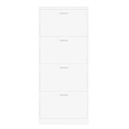 Vidaxl Shoe Cabinet White 59X17X150 Cm Engineered Wood - thumbnail 6