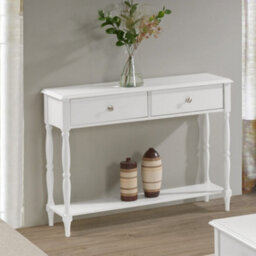 Seconique Stratford 2 Drawer Console Table White Shabby Chic - thumbnail 1