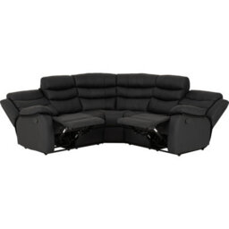 Seconique Roma Corner Recliner Sofa Black Faux Leather - thumbnail 7