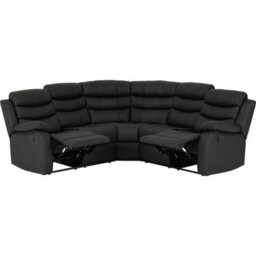 Seconique Roma Corner Recliner Sofa Black Faux Leather - thumbnail 6