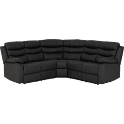 Seconique Roma Corner Recliner Sofa Black Faux Leather - thumbnail 5