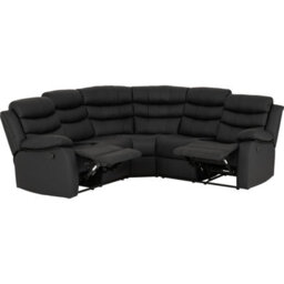 Seconique Roma Corner Recliner Sofa Black Faux Leather - thumbnail 3