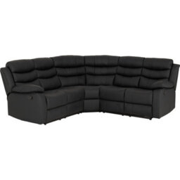 Seconique Roma Corner Recliner Sofa Black Faux Leather - thumbnail 2