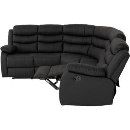 Seconique Roma Corner Recliner Sofa Black Faux Leather - thumbnail 9