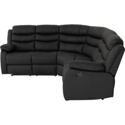 Seconique Roma Corner Recliner Sofa Black Faux Leather - thumbnail 8