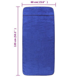 Berkfield Beach Towels 6 Pcs Royal Blue 60X135 Cm Fabric 400 Gsm - thumbnail 8