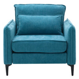 Living And Home Modern Turquoise Upholstered Accent Chair Armchair With Lumbar Pillow 80Cm (W) X 79Cm (D) X 83Cm (H) - thumbnail 5