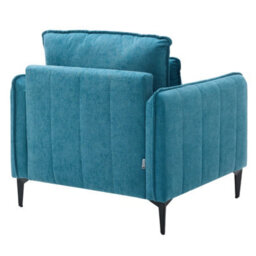 Living And Home Modern Turquoise Upholstered Accent Chair Armchair With Lumbar Pillow 80Cm (W) X 79Cm (D) X 83Cm (H) - thumbnail 4