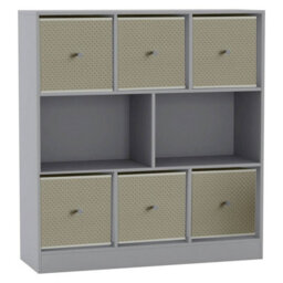 Urbn-Living White, Green - Asymmetrical 8 Cube Bookcase Unit W/ 6 Drawer Inserts - thumbnail 8