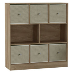 Urbn-Living White, Green - Asymmetrical 8 Cube Bookcase Unit W/ 6 Drawer Inserts - thumbnail 9