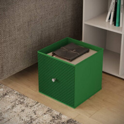 Urbn-Living White, Green - Asymmetrical 8 Cube Bookcase Unit W/ 6 Drawer Inserts - thumbnail 4
