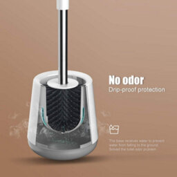 Silicone Toilet Brushes & Holders, Deep Cleaner, Toilet Brush With Quick Drying Holder Set For Bathroom - thumbnail 4