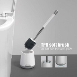 Silicone Toilet Brushes & Holders, Deep Cleaner, Toilet Brush With Quick Drying Holder Set For Bathroom - thumbnail 3