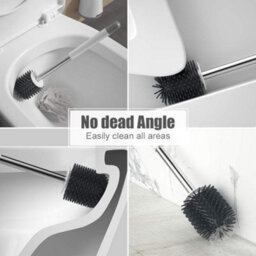 Silicone Toilet Brushes & Holders, Deep Cleaner, Toilet Brush With Quick Drying Holder Set For Bathroom - thumbnail 6